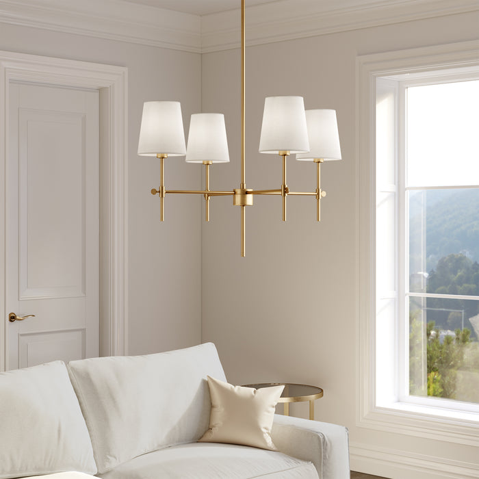 Visual Comfort Studio 3187204-848 Four Light Chandelier, Satin Brass