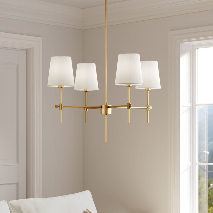 Visual Comfort Studio 3187204-848 Four Light Chandelier, Satin Brass