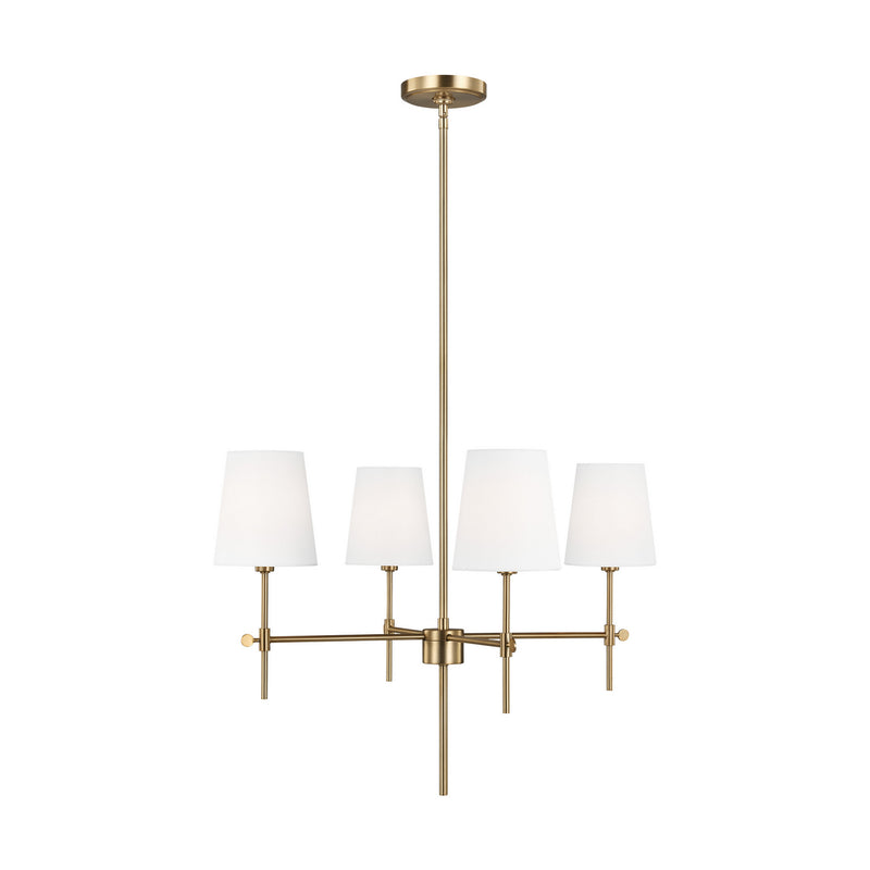 Visual Comfort Studio 3187204-848 Four Light Chandelier, Satin Brass