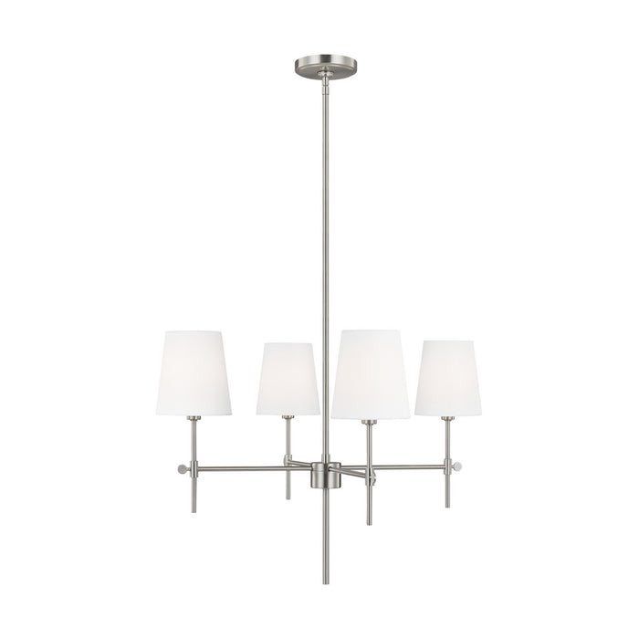 Visual Comfort Studio 3187204-962 Four Light Chandelier, Brushed Nickel