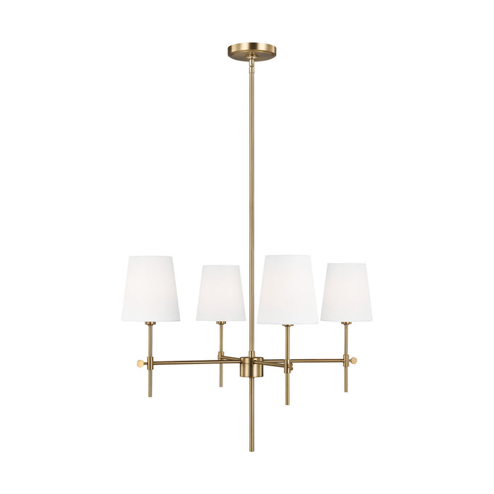 Visual Comfort Studio 3187204EN-848 Four Light Chandelier, Satin Brass