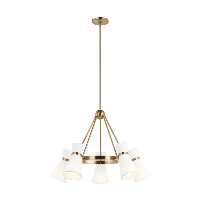 Visual Comfort Studio 3190505-848 Five Light Chandelier, Satin Brass