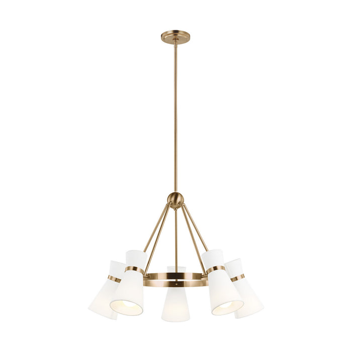 Visual Comfort Studio 3190505EN3-848 Five Light Chandelier, Satin Brass
