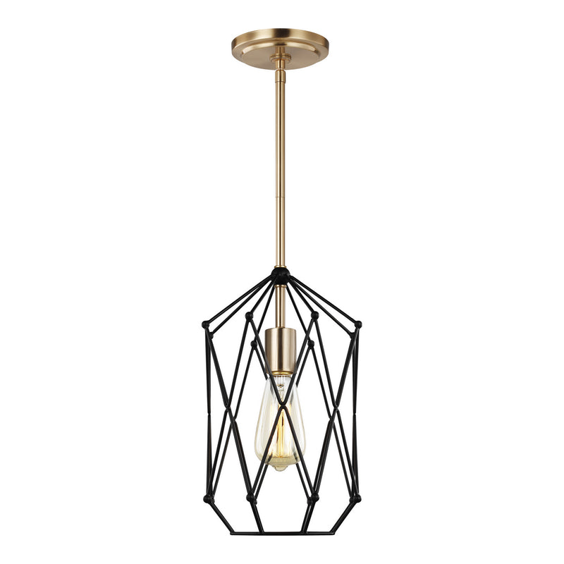Visual Comfort Studio 5134101-848 One Light Lantern, Satin Brass