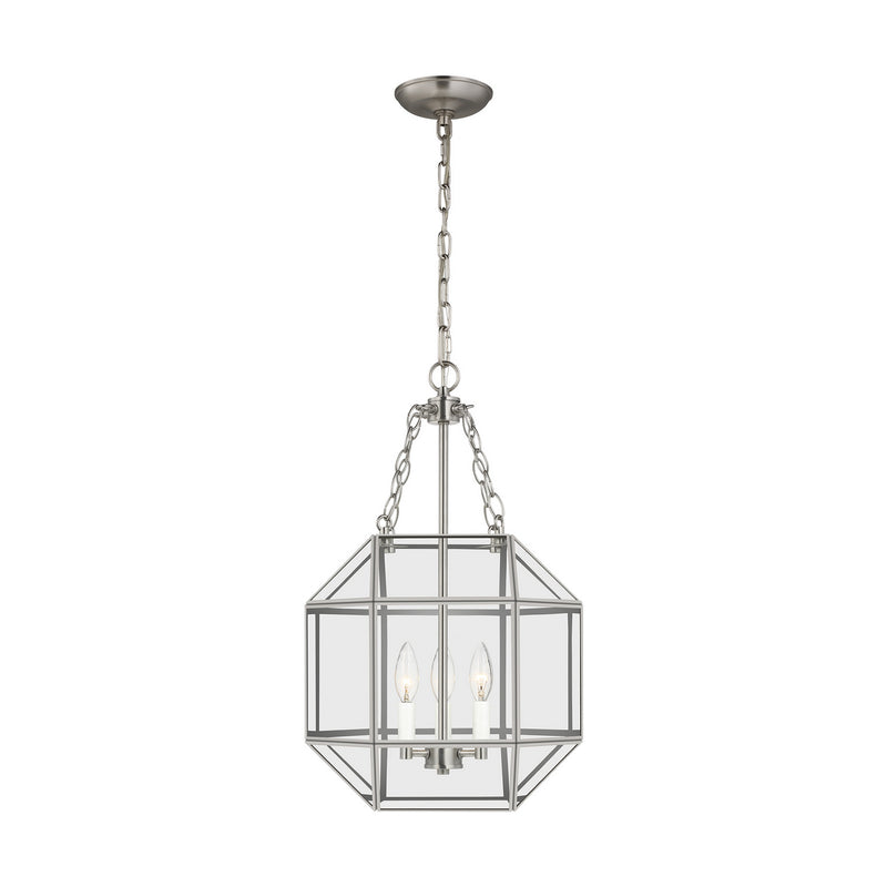 Visual Comfort Studio 5179403EN-962 Three Light Lantern, Brushed Nickel