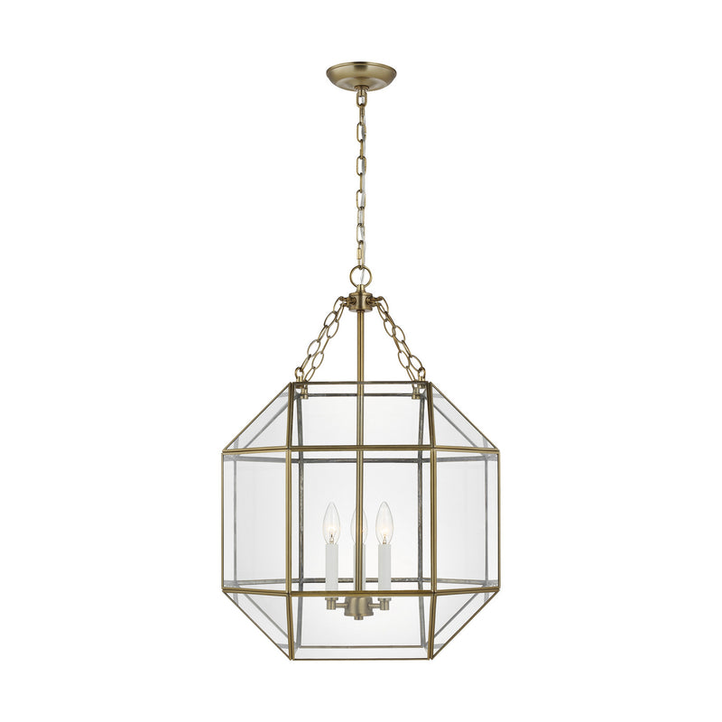 Visual Comfort Studio 5279403-848 Three Light Lantern, Satin Brass
