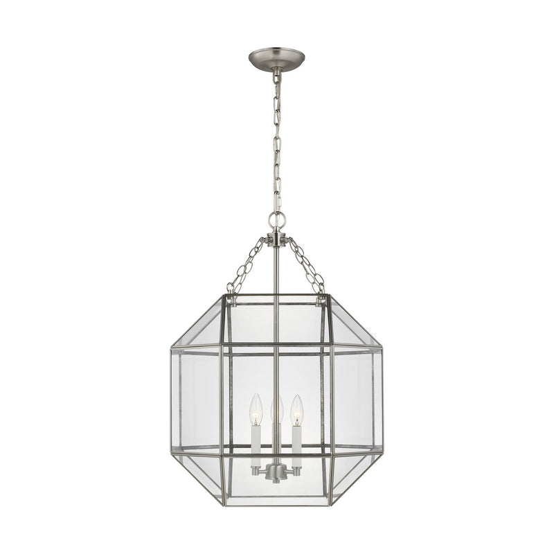 Visual Comfort Studio 5279403EN-962 Three Light Lantern, Brushed Nickel