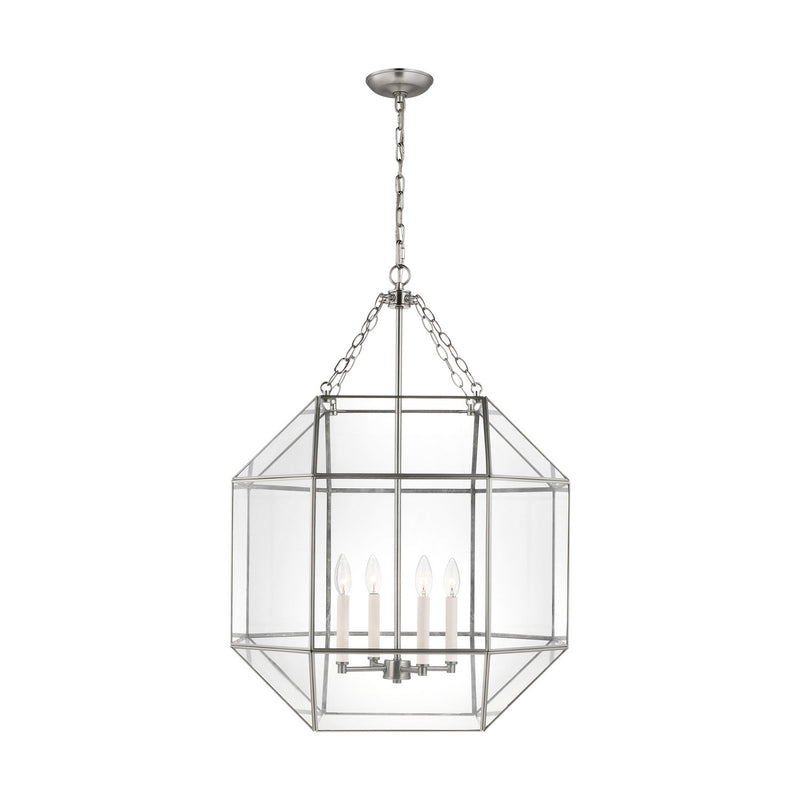 Visual Comfort Studio 5279404-962 Four Light Lantern, Brushed Nickel