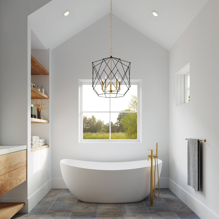 Visual Comfort Studio 5334105-848 Five Light Lantern, Satin Brass