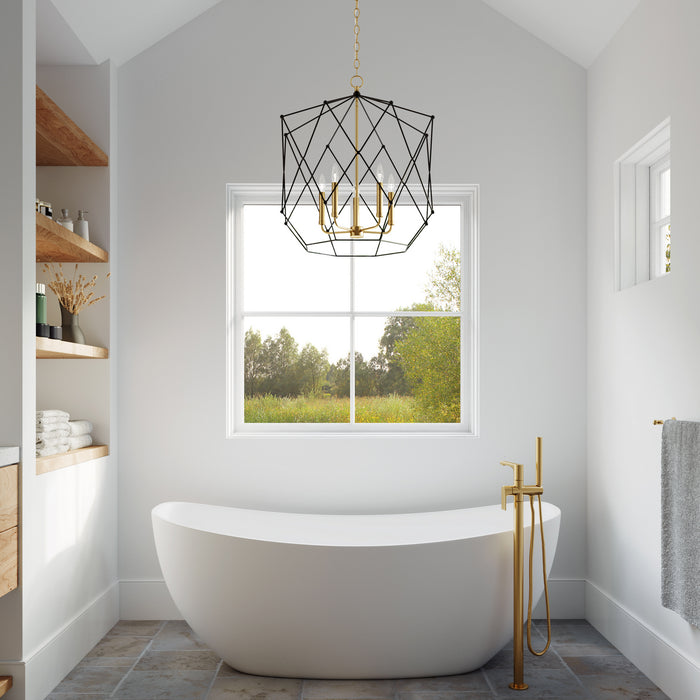 Visual Comfort Studio 5334105-848 Five Light Lantern, Satin Brass