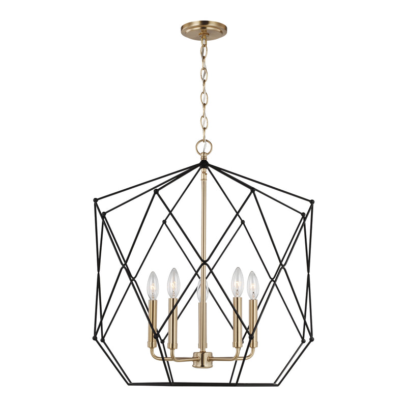 Visual Comfort Studio 5334105EN-848 Five Light Lantern, Satin Brass