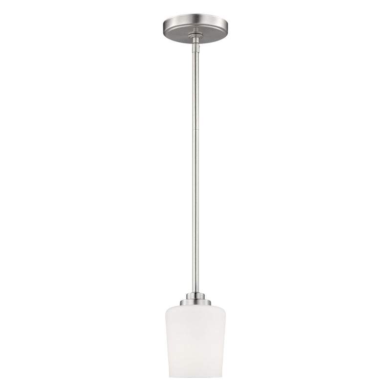 Generation Lighting 6102801-962 One Light Mini-Pendant, Brushed Nickel