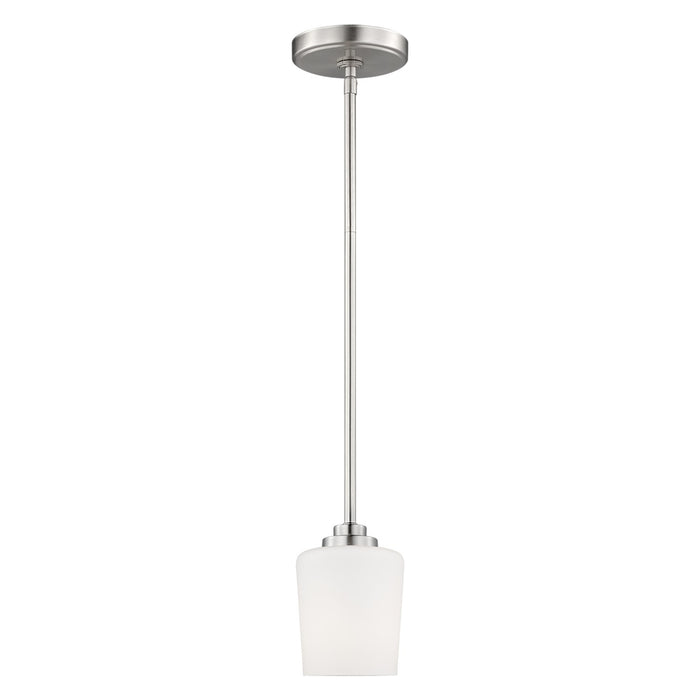 Generation Lighting 6102801-962 One Light Mini-Pendant, Brushed Nickel