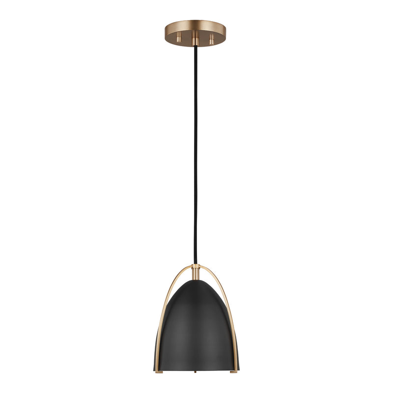 Visual Comfort Studio 6151701-848 One Light Mini-Pendant, Satin Brass