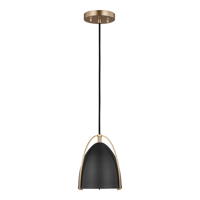Visual Comfort Studio 6151701EN3-848 One Light Mini-Pendant, Satin Brass