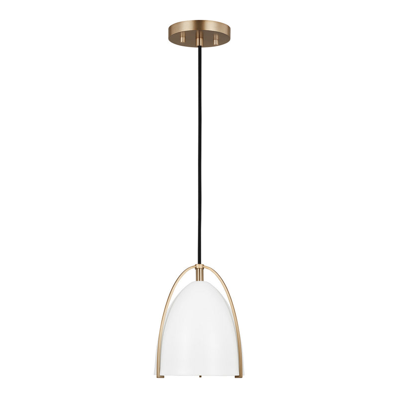Visual Comfort Studio 6151801EN3-848 One Light Mini-Pendant, Satin Brass