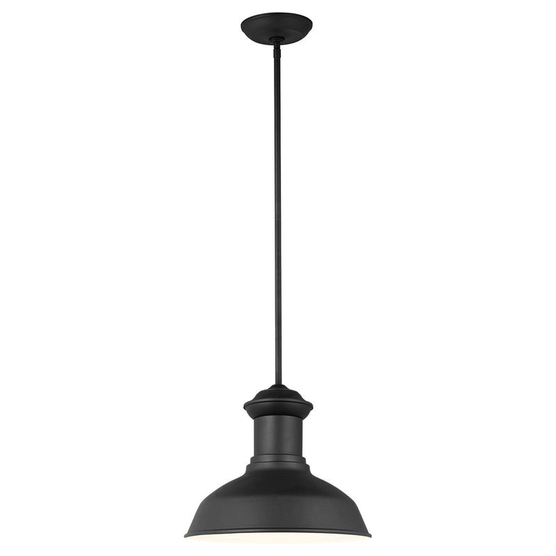 Generation Lighting 6247701-12 One Light Outdoor Pendant, Black