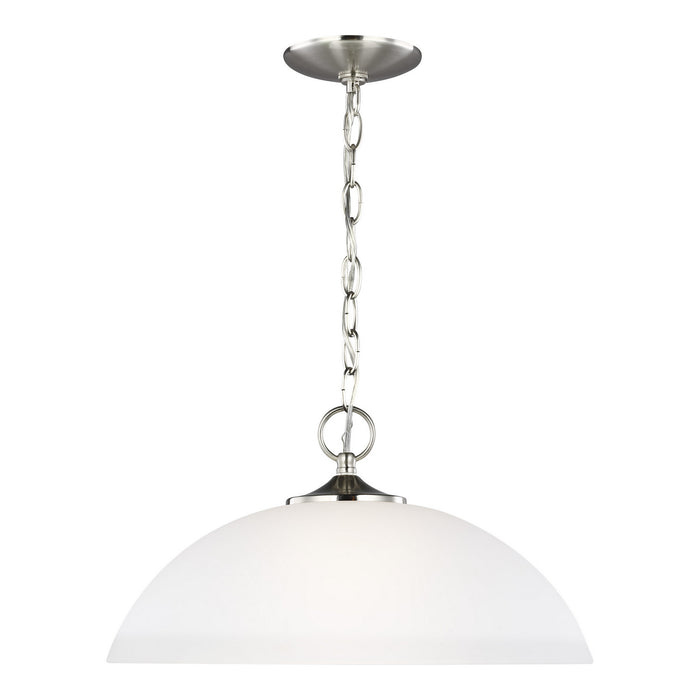 Generation Lighting 6516501-962 One Light Pendant, Brushed Nickel