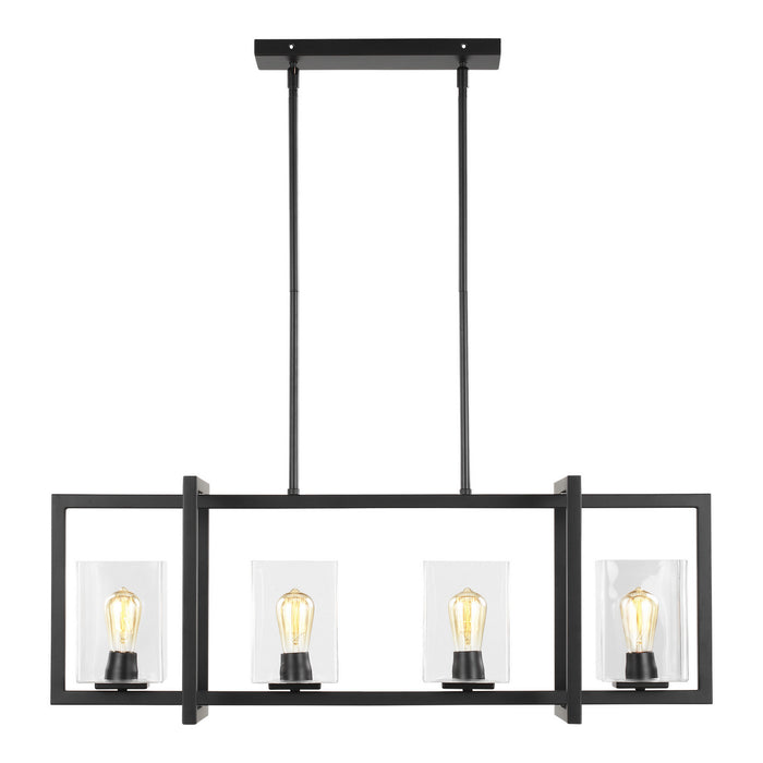 Generation Lighting 6641504-112 Four Light Island Pendant, Midnight Black
