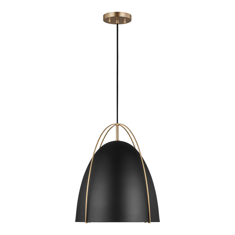 Visual Comfort Studio 6651701EN3-848 One Light Pendant, Satin Brass