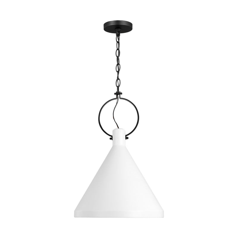 Visual Comfort Studio 6684901-115 One Light Pendant, Matte White