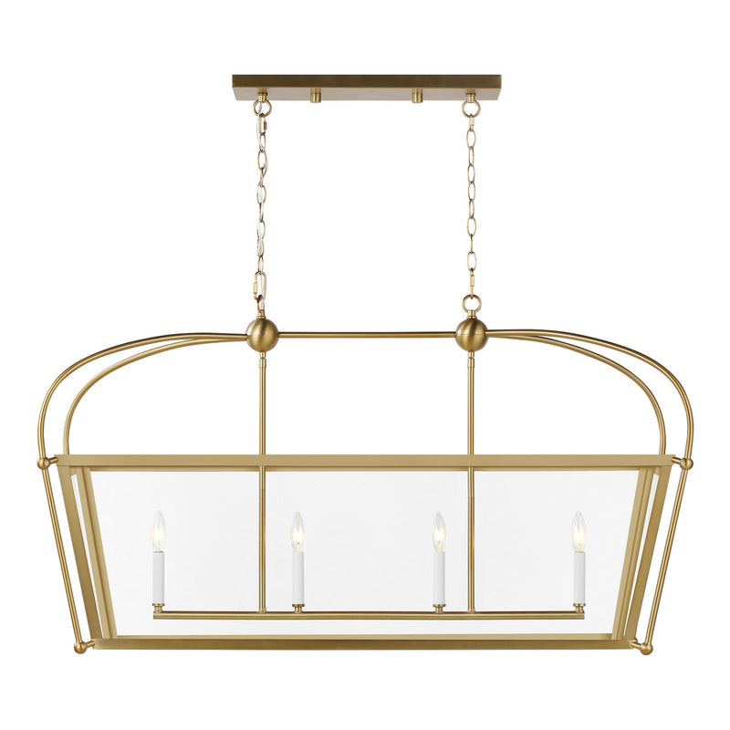 Visual Comfort Studio 6691004-848 Four Light Linear Foyer, Satin Brass