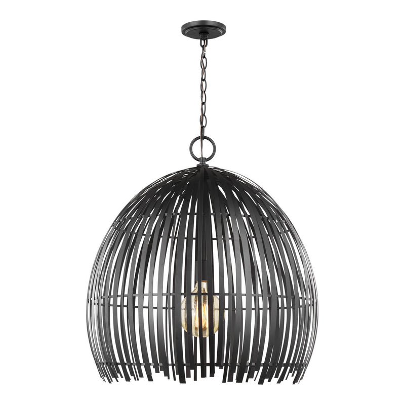 Visual Comfort Studio 6722701-112 One Light Pendant, Midnight Black