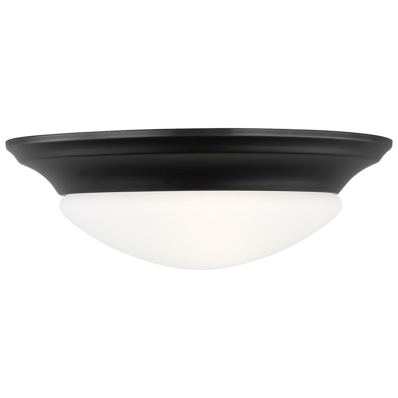 Generation Lighting 75434-112 One Light Flush Mount, Midnight Black