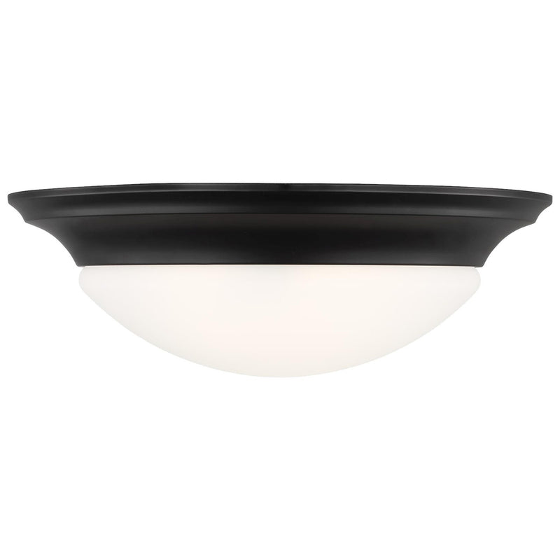 Generation Lighting 75436EN3-112 Three Light Flush Mount, Midnight Black