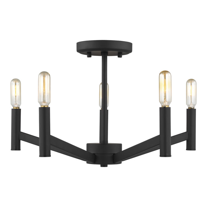 Visual Comfort Studio 7724305EN-112 Five Light Semi-Flush Mount, Midnight Black