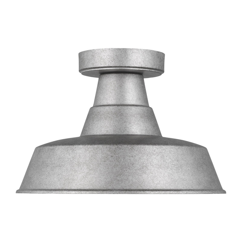 Visual Comfort Studio 7837401-57 One Light Outdoor Flush Mount, Weathered Pewter
