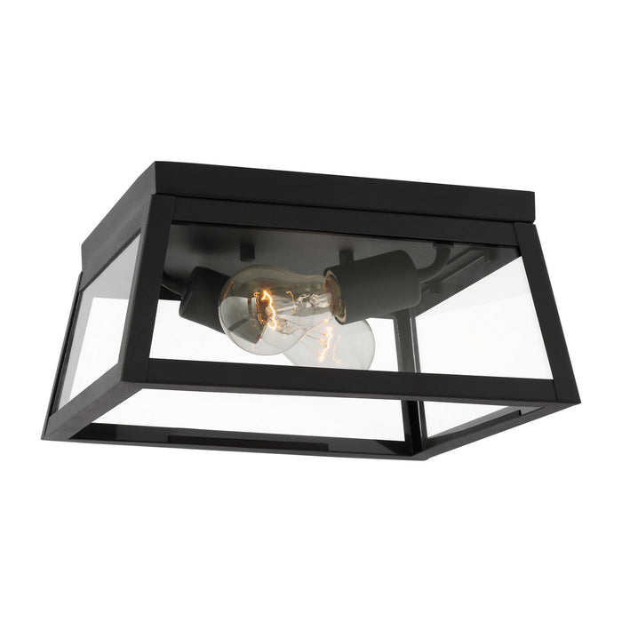 Visual Comfort Studio 7848402-12 Two Light Outdoor Flush Mount, Black