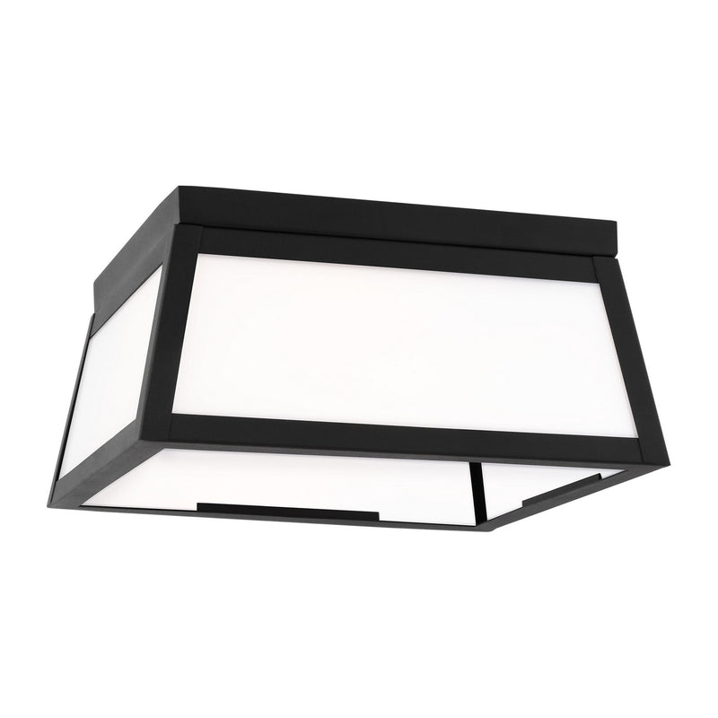 Visual Comfort Studio 7848402-12 Two Light Outdoor Flush Mount, Black
