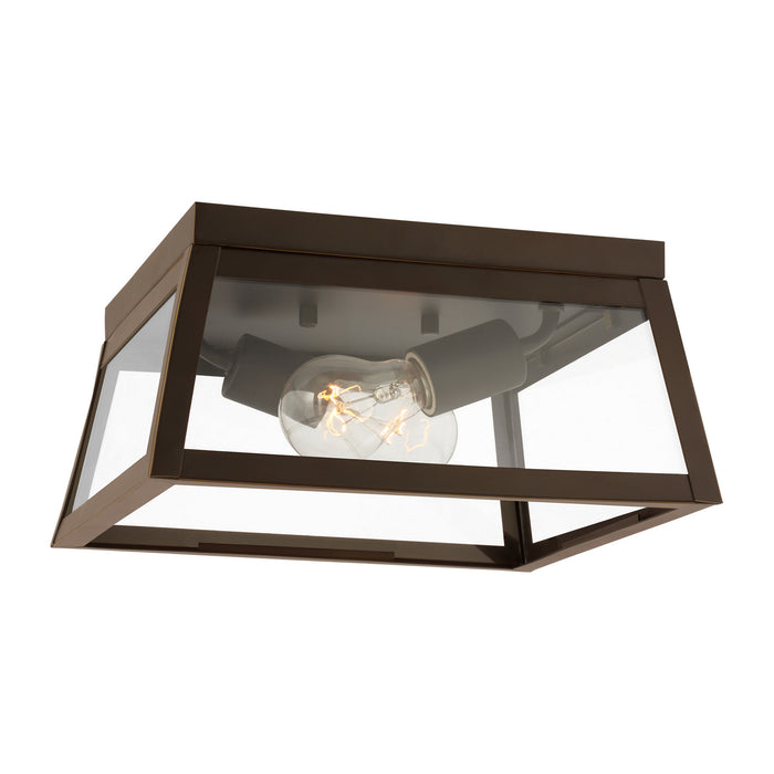 Visual Comfort Studio 7848402-71 Two Light Outdoor Flush Mount, Antique Bronze