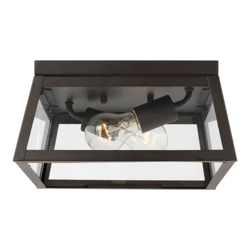 Visual Comfort Studio 7848402-71 Two Light Outdoor Flush Mount, Antique Bronze