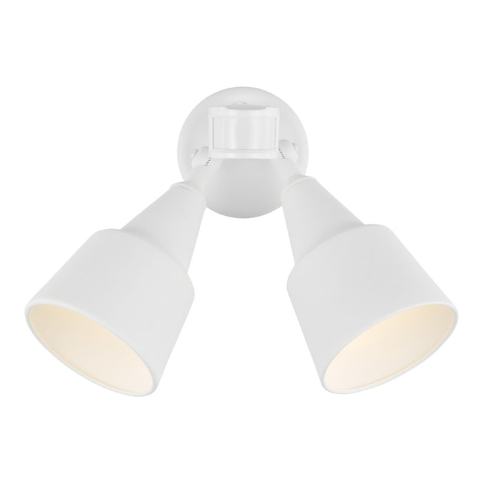 Generation Lighting 8560702PMEN3-15 Two Light Flood with Photo and Motion Sensor, White