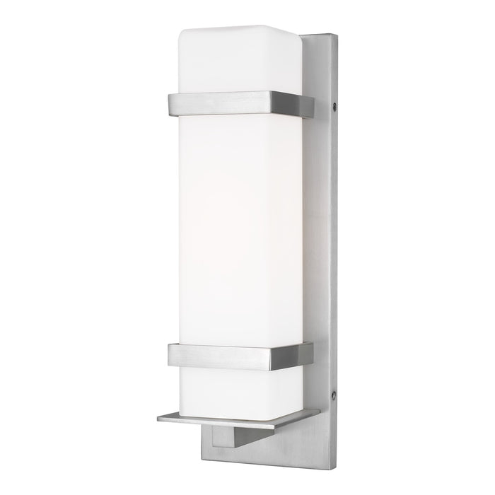 Generation Lighting 8620701-04 One Light Outdoor Wall Lantern, Satin Aluminum
