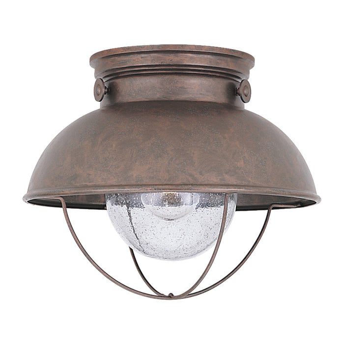 Generation Lighting 8869EN3-44 One Light Outdoor Flush Mount, Weathered Copper