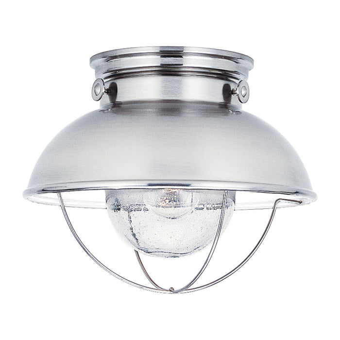 Generation Lighting 8869EN3-98 One Light Outdoor Flush Mount, Brushed Stainless
