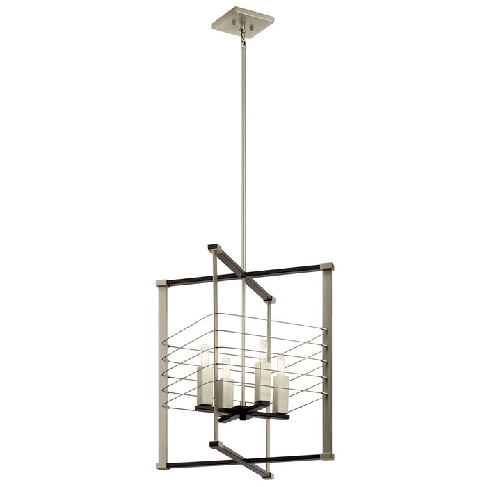 Kichler 44251MOK Four Light Foyer Pendant, Midnight Oak