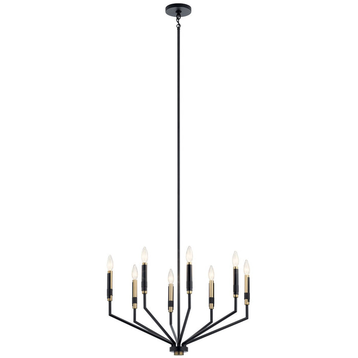 Kichler 52349BK Eight Light Chandelier, Black