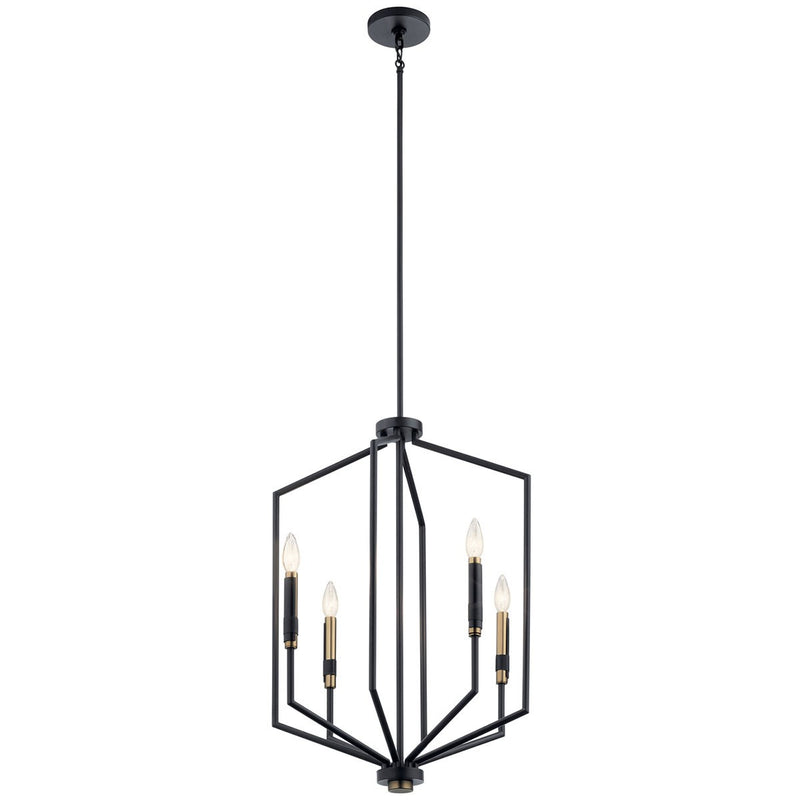 Kichler 52351BK Four Light Foyer Pendant, Black
