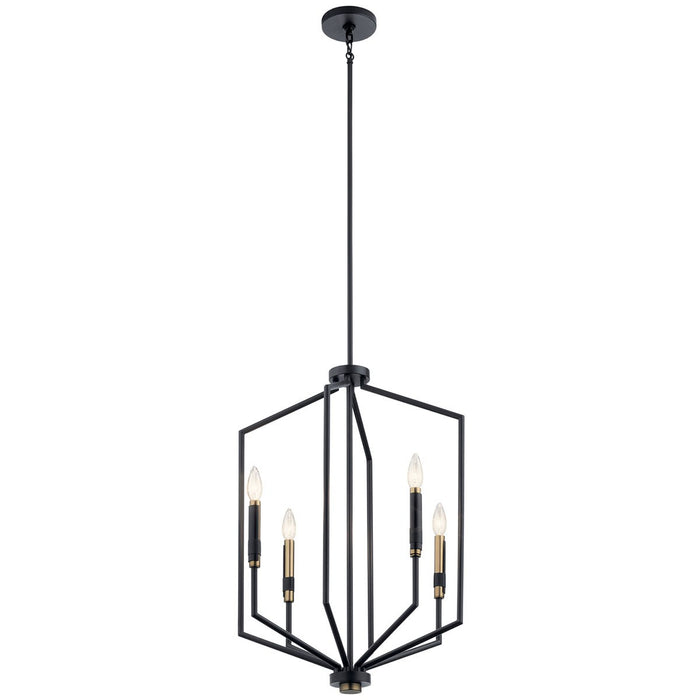 Kichler 52351BK Four Light Foyer Pendant, Black