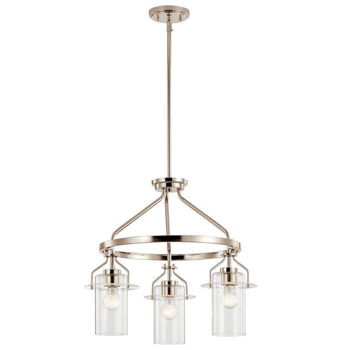 Kichler 52377PN Three Light Chandelier, Polished Nickel