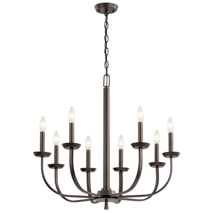 Kichler 52388OZ Eight Light Chandelier, Olde Bronze