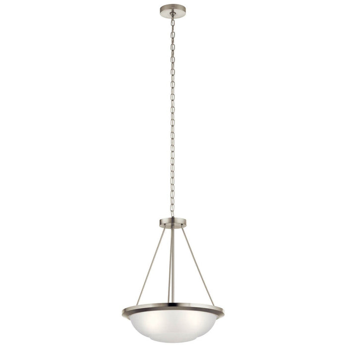 Kichler 52393NI Three Light Pendant, Brushed Nickel