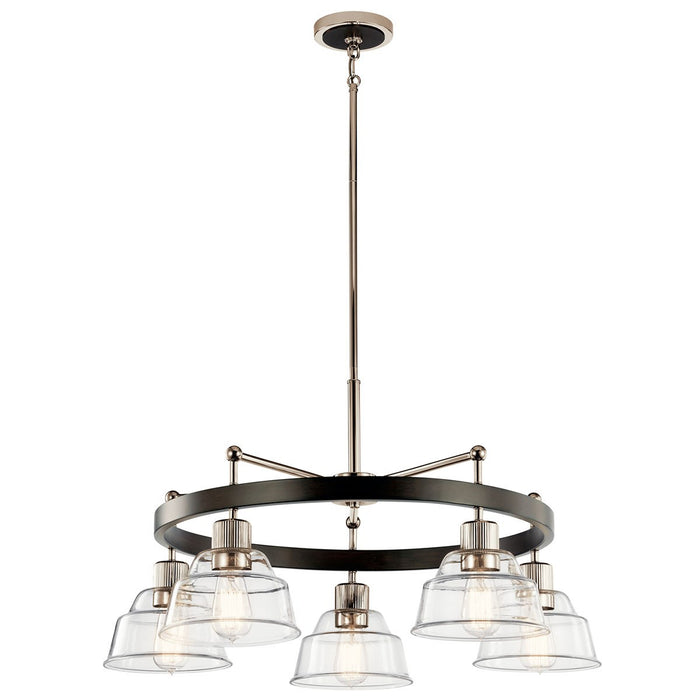 Kichler 52403PN Five Light Chandelier, Polished Nickel