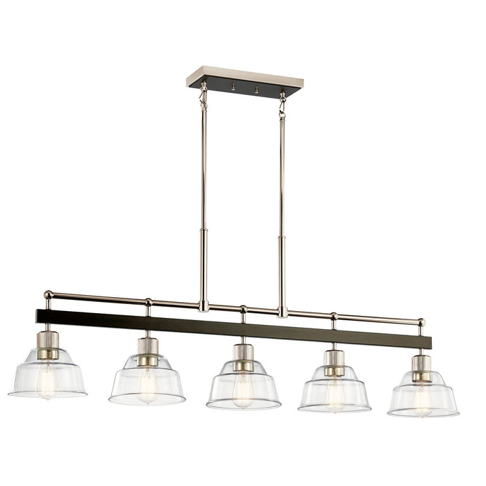 Kichler 52404PN Five Light Linear Chandelier, Polished Nickel