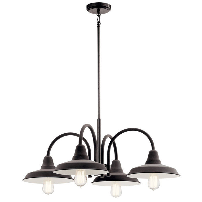 Kichler 52407WZC Four Light Chandelier, Weathered Zinc