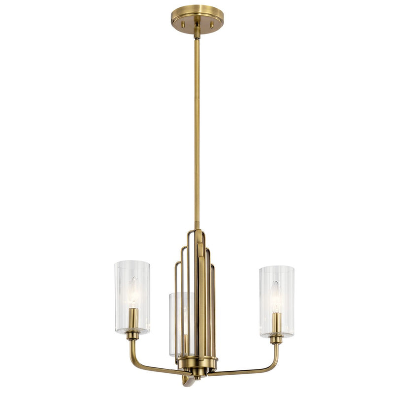Kichler 52410BNB Three Light Chandelier, Brushed Natural Brass